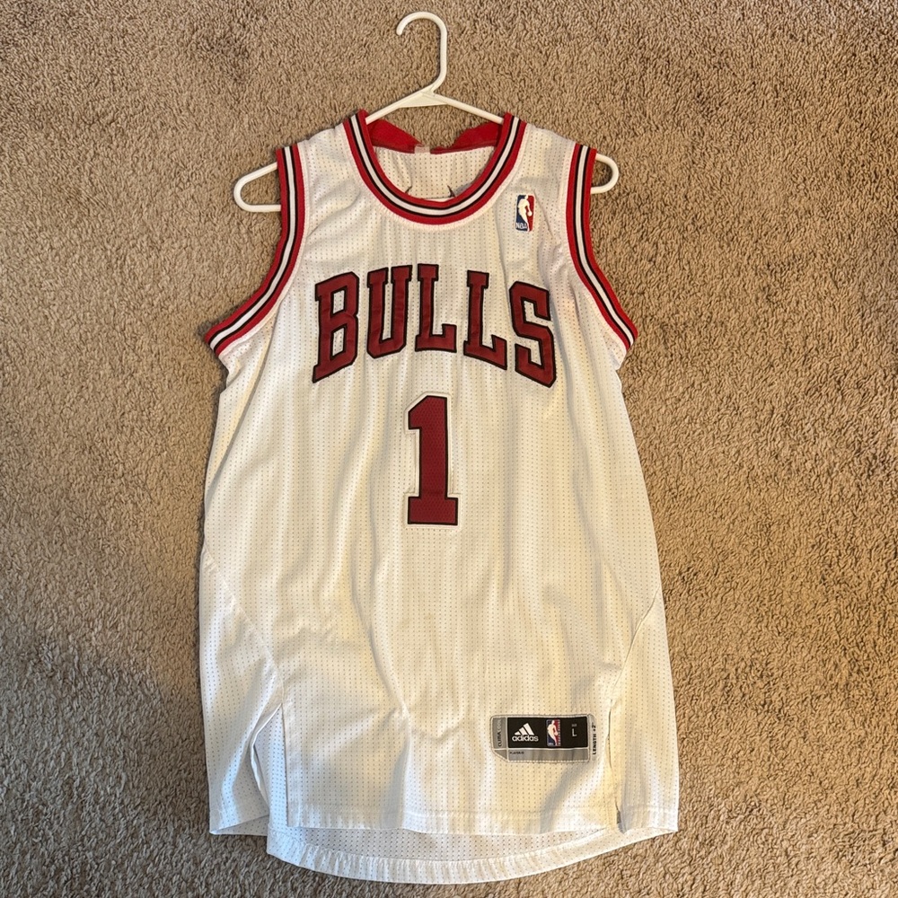 Adidas Bulls White and Maroon Jersey - Picture 1 of 1